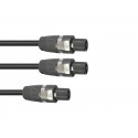 Sommer Cable - Adaptercable Speakon/2xSpeakon 1m bk