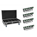 Eurolite - Set 4x AKKU Bar-6 QCL + Flightcase with charging function