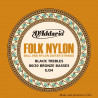D'addario - EJ34 Folk Nylon, Ball End, 80/20 Bronze/Black Nylon 1