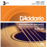 D'addario - EJ15 - Phosphor Bronze Extra Light (pack 3 juegos) 1