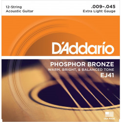 D'addario - EJ41 12-String Phosphor Bronze, Extra Light [9-45] 1