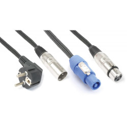 Skytec - Ligero Combi Cable Schuko - XLR M / Alimentacion A - XLR F 10m 176.734 1