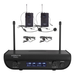 Vonyx - WM82 Microfono inalambrico digital UHF 2 canales con 2 micros de cabeza 179.214 1