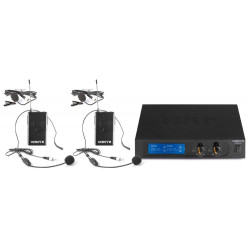 Vonyx - WM522B Microfono inalambrico VHF 2 canales con 2 micros de cabeza 179.235 1