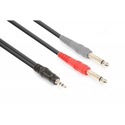 Vonyx - Cable 3.5mm Stereo - 2x 6.3mm Mono 1.5m 177.768 1