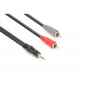 Vonyx - Cable jack 3.5mm St- 2x RCA M 3m