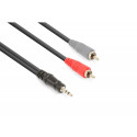 Vonyx - Cable jack 3.5mm Ste2x RCA M 6m