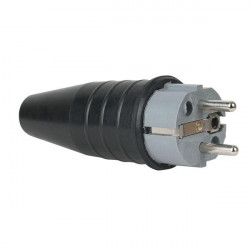 Showtec - Rubber Schuko 230V/240V CEE7/VII Connector Male 1