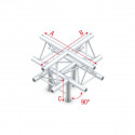 Showtec - Cross + down 5-way, apex up