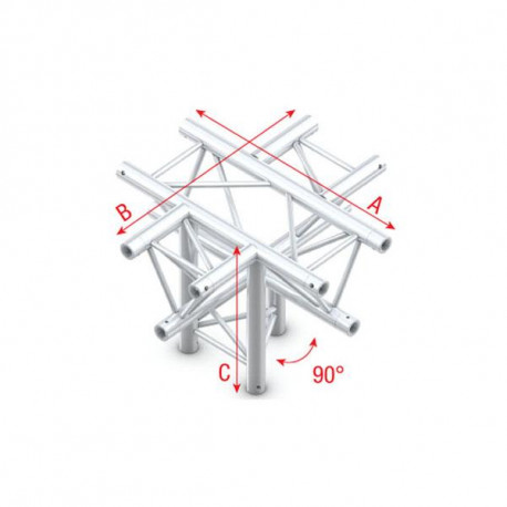 Showtec - Cross + down 5-way, apex down 1