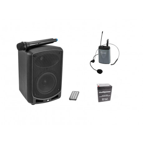 Omnitronic - Set WAMS-65BT + Bodypack transmitter incl headset + Battery 1