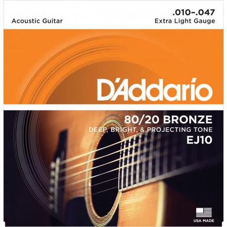 D'addario - EJ10 - 80/20 BRONZE EXTRA LIGHT [10-47] 2