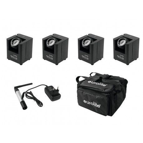 Eurolite - Set 4x AKKU UP-1 + SB-4 Soft-Bag + QuickDMX Wireless transmitter 1