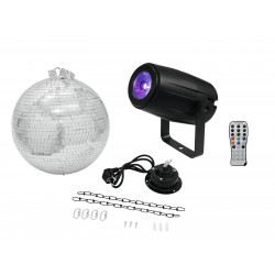 Eurolite - Mirror Ball 30cm with motor + LED PST-5 QCL Spot bk 1