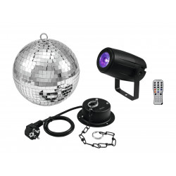 Eurolite - Mirror Ball 20cm with motor + LED PST-5 QCL Spot bk 1
