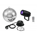 Eurolite - Mirror Ball 20cm with motor + LED PST-5 QCL Spot bk
