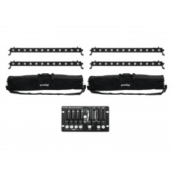 Eurolite - Set 4x LED BAR-12 QCL RGBW + 2x Soft Bags + Controller 1