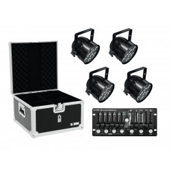 Eurolite - Set 4x LED PAR-56 HCL bk + Case + Controller 1