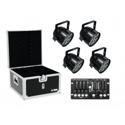 Eurolite - Set 4x LED PAR-56 QCL bk + Case + Controller 1