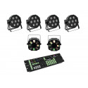 Eurolite - Set 4x LED SLS-7 HCL Floor + 2x LED FE-700 + DMX LED Color Chief Controller