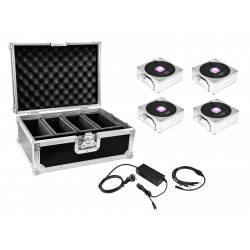 Eurolite - Set 4x AKKU IP Flat Light 1 chrome + Case + Charger 1