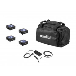 Eurolite - Set 4x AKKU Flat Light 3 bk + Charger + Soft-Bag 1