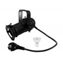 Eurolite - Set PAR-16 Spot GU-10 black + GU-10 230V LED SMD 7W 3000K
