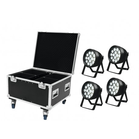 Eurolite - Set 4x LED IP PAR 14x8W QCL + Case 1