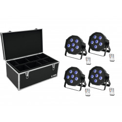 Eurolite - Set 4x LED SLS-603 TCL UV Floor + Case TDV-1 1