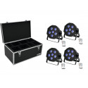 Eurolite - Set 4x LED SLS-603 TCL UV Floor + Case TDV-1