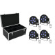 Eurolite - Set 4x LED SLS-603 TCL UV Floor + Case TDV-1 2