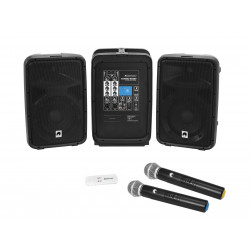 Omnitronic - Set COMBO-160BT active PA system + UWM-2HH USB Wireless mic set 1