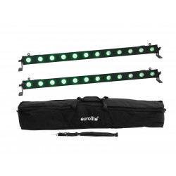 Eurolite - Set 2x LED BAR-12 QCL RGB+UV Bar + Soft-Bag 1