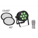 Eurolite - Set LED IP PAR 7x8W QCL Spot + 2x Diffuser cover (15x60° and 40°)