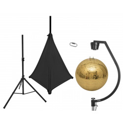 Eurolite - Set Mirror ball 50cm gold with stand and tripod cover black 1