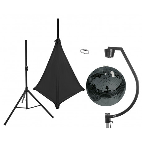 Eurolite - Set Mirror ball 50cm black with stand and tripod cover black 1