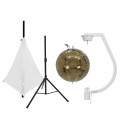 Eurolite - Set Mirror ball 30cm gold with stand and tripod cover white