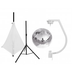 Eurolite - Set Mirror ball 30cm with stand and tripod cover white 1