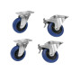 Roadinger - Set Swivel castors 100mm blue 2x RD-100 + 2x RD-100B with brake 2