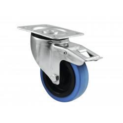 Roadinger - Swivel Castor 100mm BLUE WHEEL with brake 1