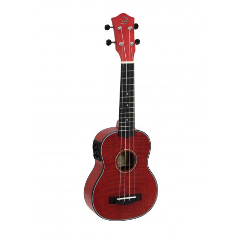 Dimavery - UK-100 Soprano ukulele, flamed red 1