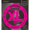 D'addario - ECB81-5 CHROMES BASS 5-STRING, LIGHT, LONG SCALE [45-132]