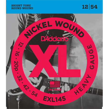 D'addario - EXL145 NICKEL WOUND, HEAVY, PLAIN 3RD [12-54] 1
