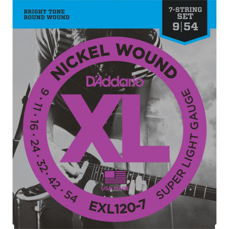 D'addario - EXL1207 - XL SUPER LIGHT 7-STRING [09-54] 1