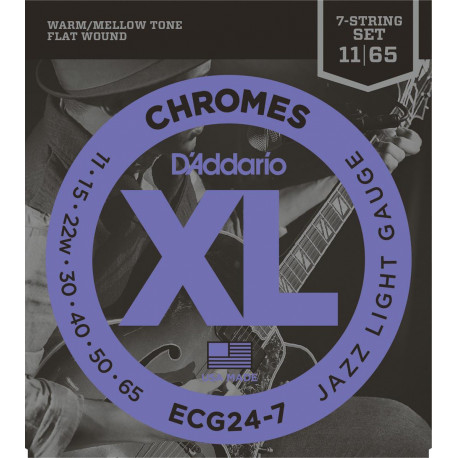 D'addario - ECG24-7 CHROMES JAZZ LIGHT 7 STRINGS [011-65] 1