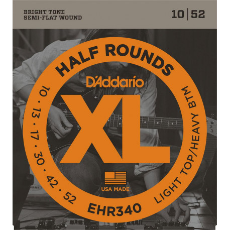 D'addario - EHR340 HALF ROUNDS LIGHT TOP/HEAVY BOTTOM [10-52] 1