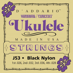 D'addario - J53 HAWAIIAN UKULELE BLACK NYLON 1