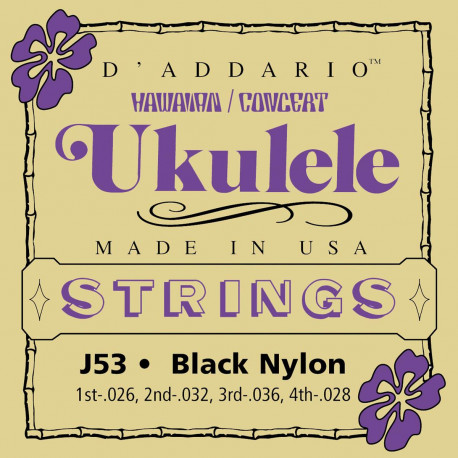 D'addario - J53 HAWAIIAN UKULELE BLACK NYLON 1