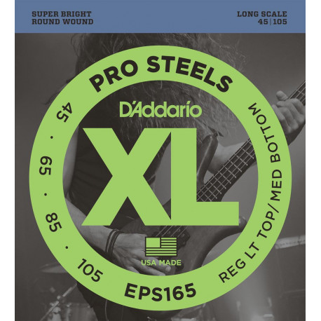 D'addario - EPS165 PROSTEELS BASS, CUSTOM LIGHT, LONG SCALE [45-105] 1