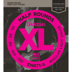 D'addario - ENR71-5 HALF ROUNDS 5-STRING BASS, REGULAR LIGHT, LONG SCALE [45-130] 1